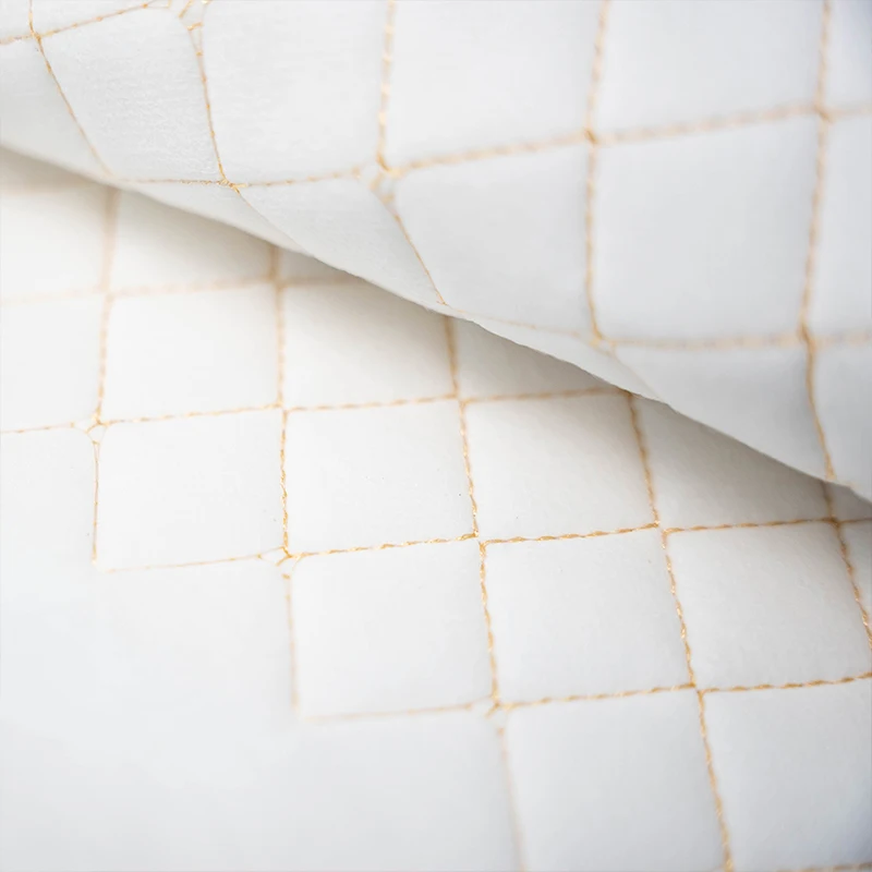 Premium Quilted Faux Leather Fabric with Thick Sponge Padding for Upholstery and DIY Projects