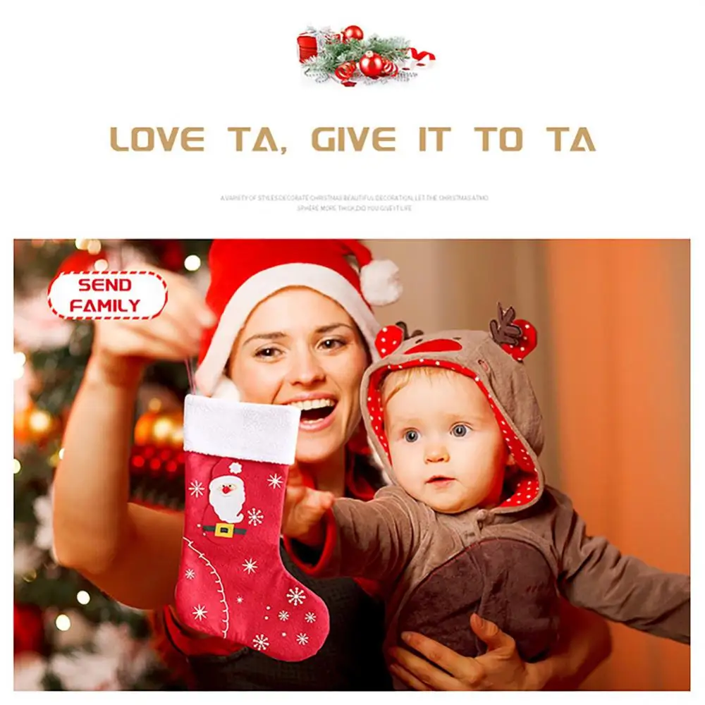 

Hanging Xmas Tree Ornament Home Decoration Santa Claus Sock Gift Reusable Cloth Christmas Tree Decoration For Home Homemade