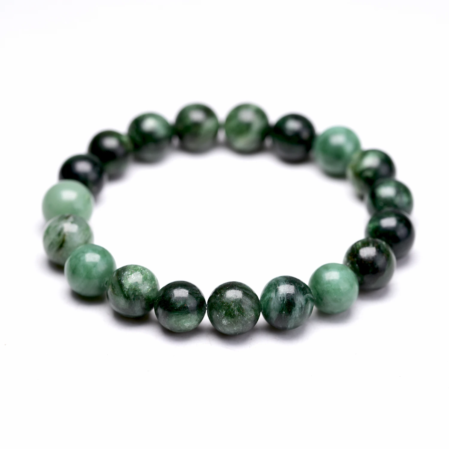 

Natural Green Fuchsite Chrome Mica Crystal Stone Beads Bracelets for Women and Men Yoga 7 Chakra Meditation Jewerly
