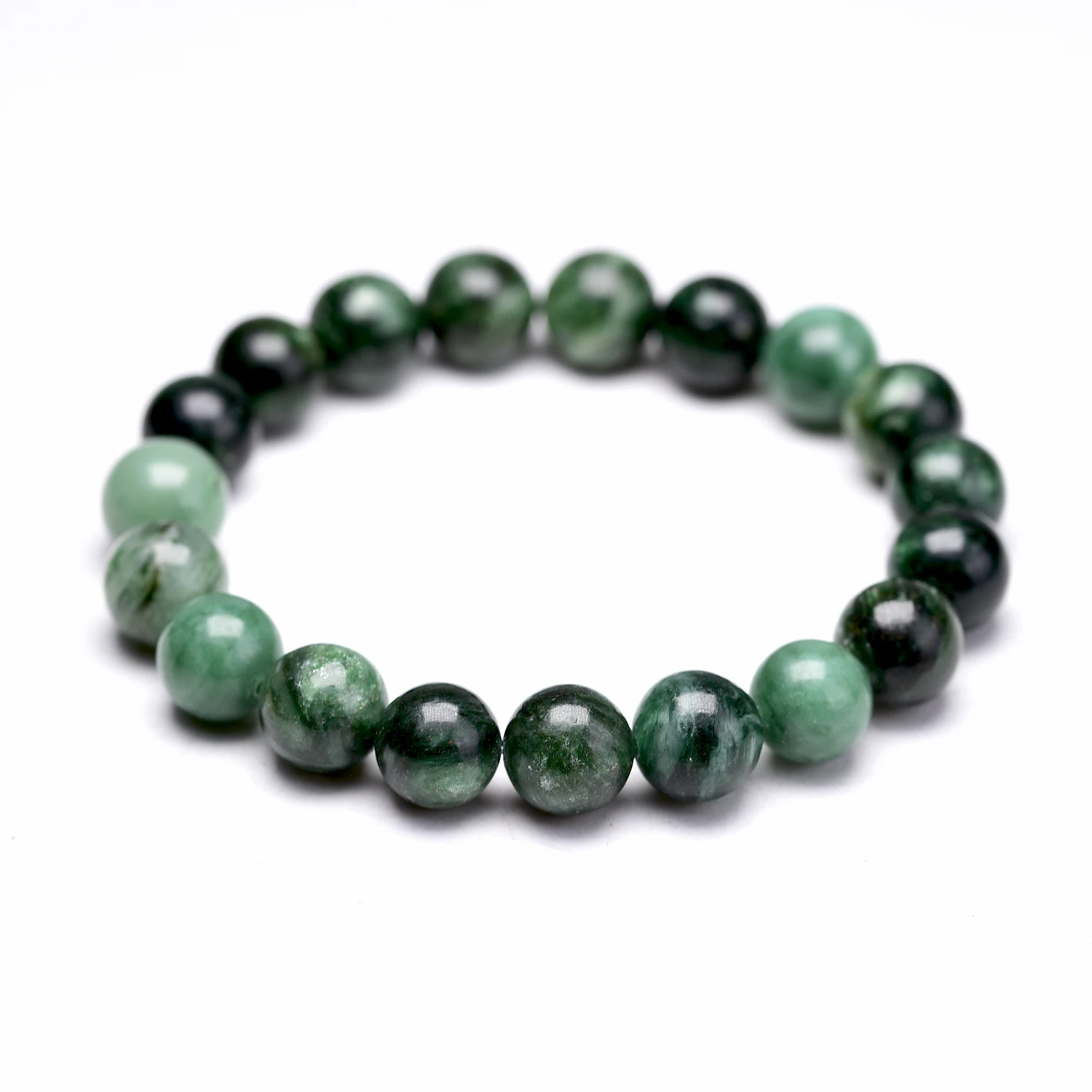 Tanio Natural Green Fuchsite Chrome Mica Crystal Stone Beads Bracelets