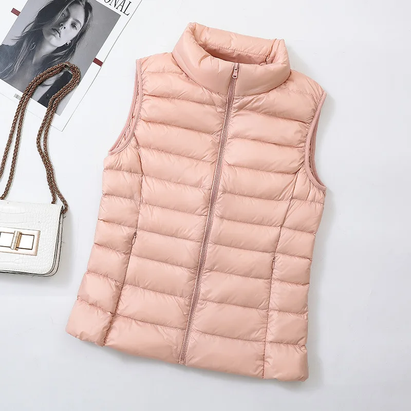 

Ultralight Woman Duck Down Vests 2023 New Autumn Winter Female Sleeveles Waistcoat Portable Puffer Feather Jackets for Women 4XL