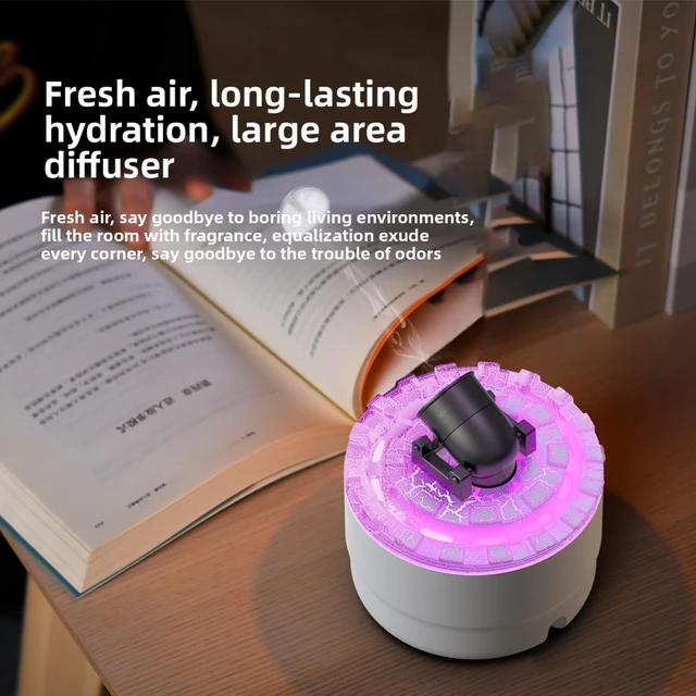 1pc Creative Fort Colorful Crack Aromatherapy Machine Home Desktop Small Ultrasonic Smoke Ring Humidifier. Suitable as a gift 3