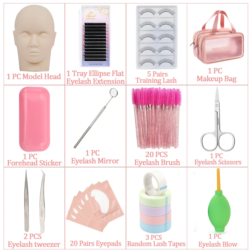 Description Picture 6 of itemFactory Vendor Mannequin Head False Eyelash Extension Kit Set for Beginner Brushes Clearn Remover Eye Lash Accessories Supplies
