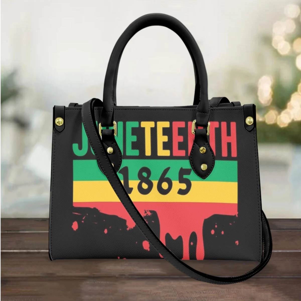 

Handbags for Women Black History Month Juneteenth 1865 Designer PU Leather Messenger Bag Practical Commuter Party Small Clutch