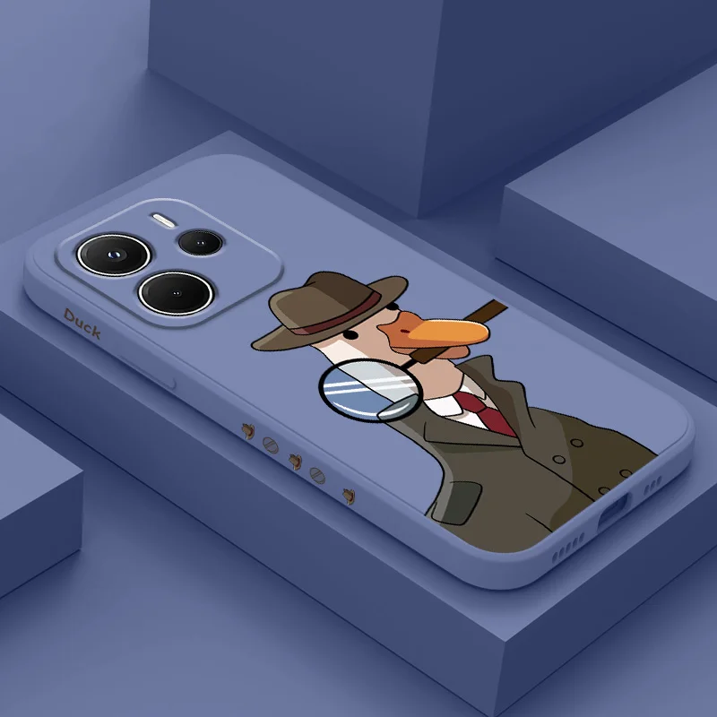 Charming Lovely Duck Liquid Silicone Phone Case Cover