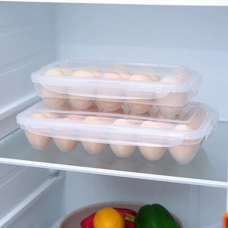 10/18/34 Grid Egg Tray egg storage container clear Egg Storage Box With Lid for refrigerator kitchen preservation organizer box