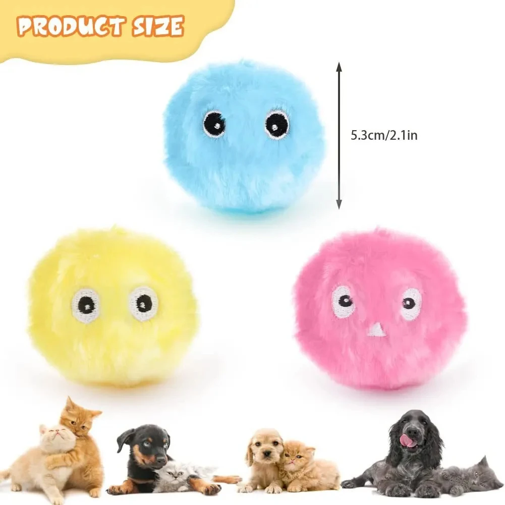 Plush Toys Automatic Cat Toy Random Barking Sounds Interactive Ball Boredom Relief Exercise Electric Pet Teaser Gift