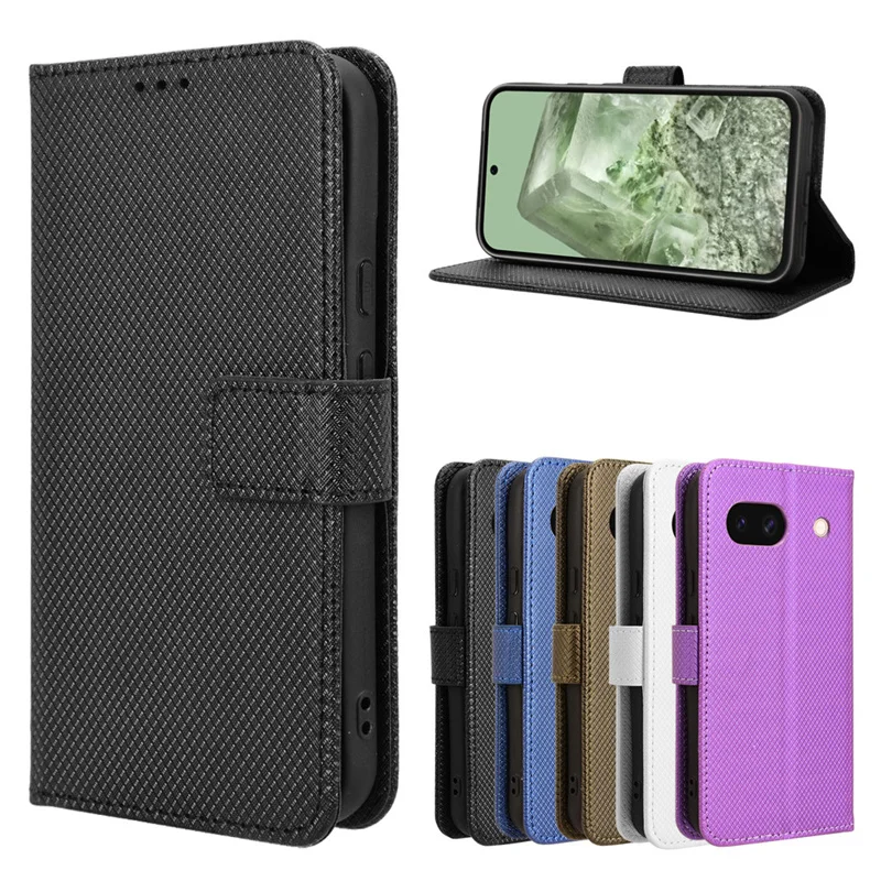 Simpatica Custodia In Stile Flip Book Per Google Pixel 8A 7A 6A Custodia Per Portafoglio Per Pixel 8 8Pro 7 7Pro Tinta Unita Con Cordino