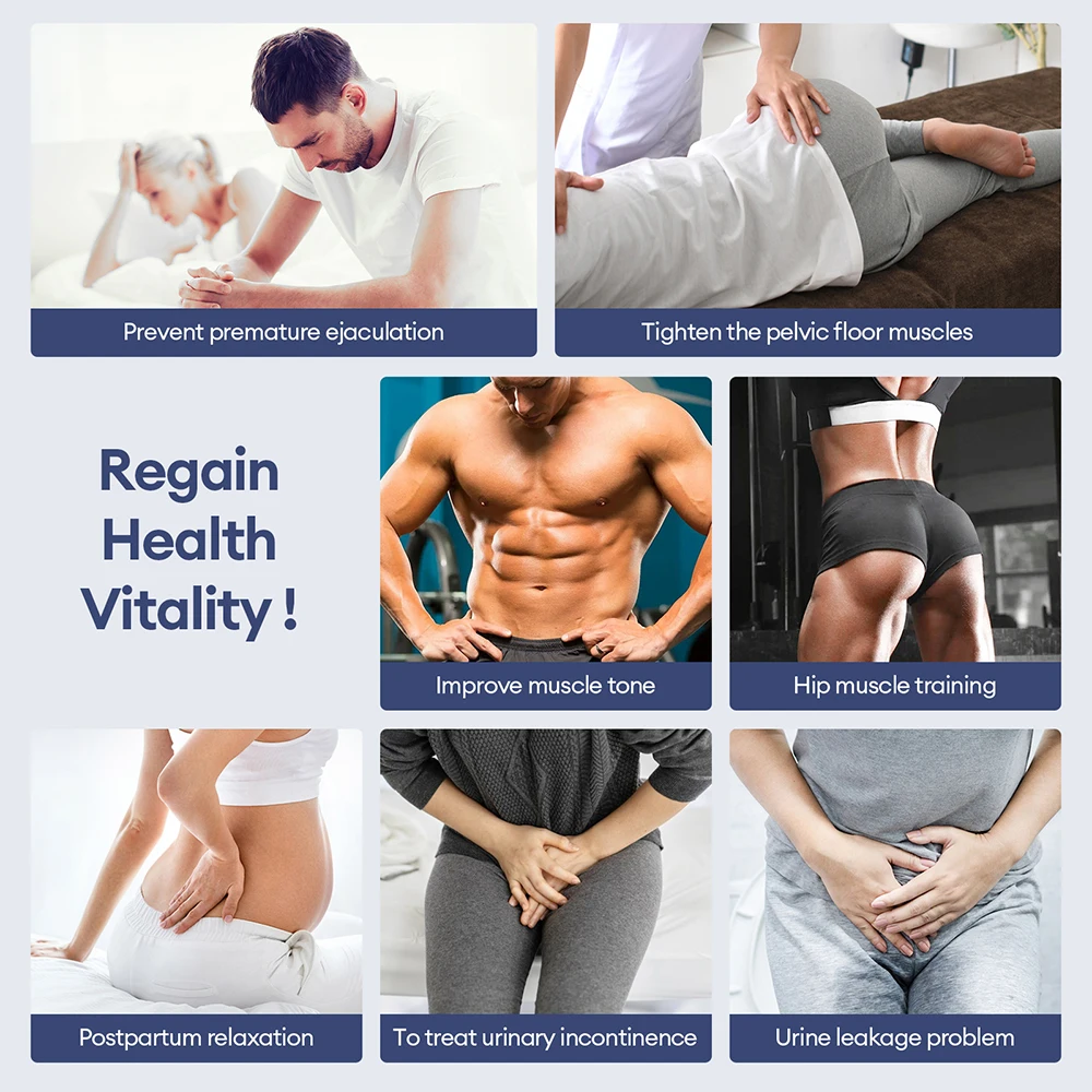 PC Muscle Vibration Massager Muscle Trainer Pelvic Floor Exerciser Floor Pelvic Training Butt Workout Sphincter Bladder Trainer