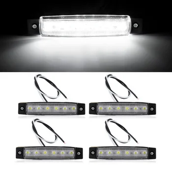 Set di luci di cortesia universali a LED bianche fredde per auto impermeabili di grado marino da 4 pezzi per furgone per rimorchio per camion autobus per auto