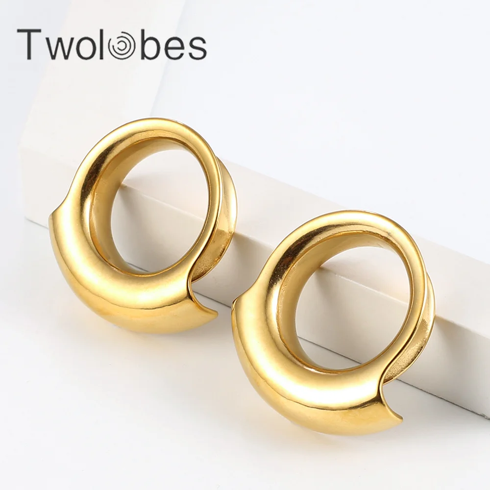 Twolobes 316 Stainless Steel Ear Gauges Tunnels Plugs Expander Stretchers Saddle Hangers Weights 2PCS piercing jewelry ear piercing jewelry metal jewelry body piercing jewelry body jewelry