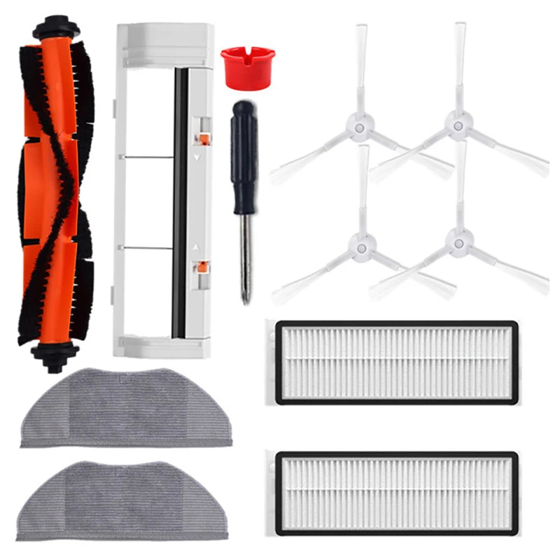 

AD-12Pcs основная вращающаяся щетка, боковая щетка, фильтр, ткань для швабры для робота-пылесоса Xiaomi Mi, необходимая швабра, запасные части для очистителя G1