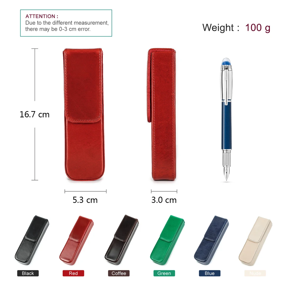 Custodia Porta Penne Stilografiche In Vera Pelle Con 1/2/3 Scomparti - Foto 9