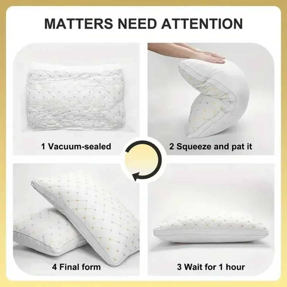 Soft Cotton Fiber Pillow 3D Neck Pillow Suitable for Sleeping Bedrooms and Hotels Comfort and Quality 1pc Hotel Style Decorate 6