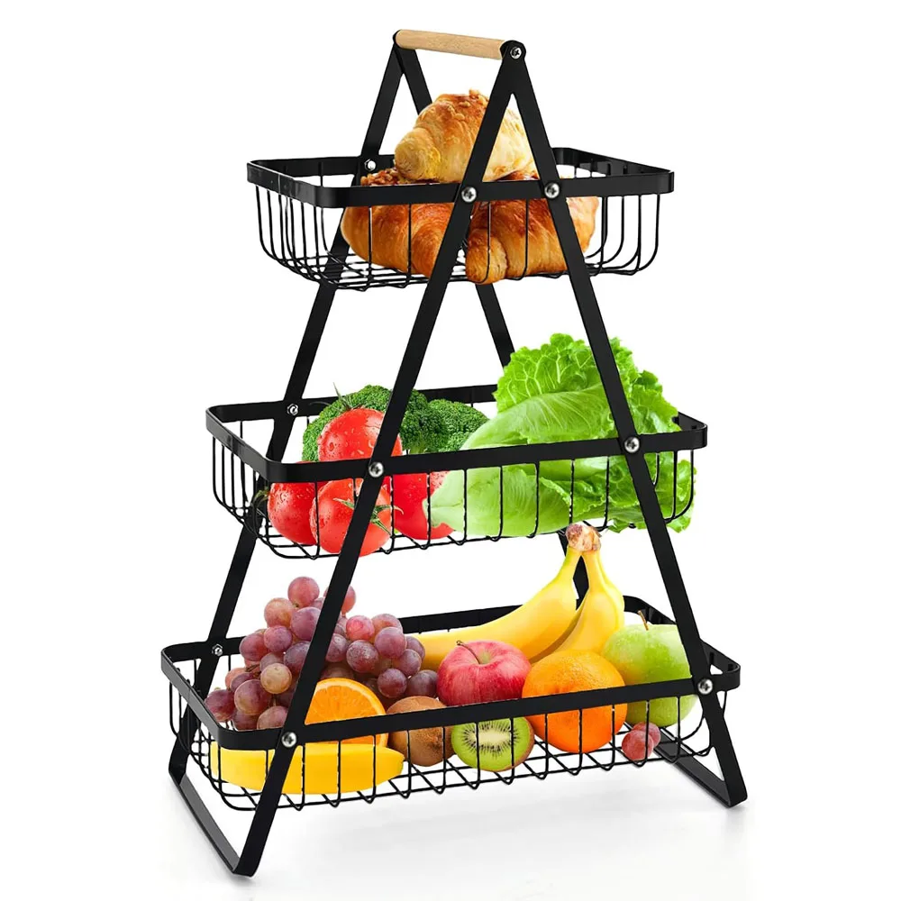 Fruit Basket with Wooden Handles 1