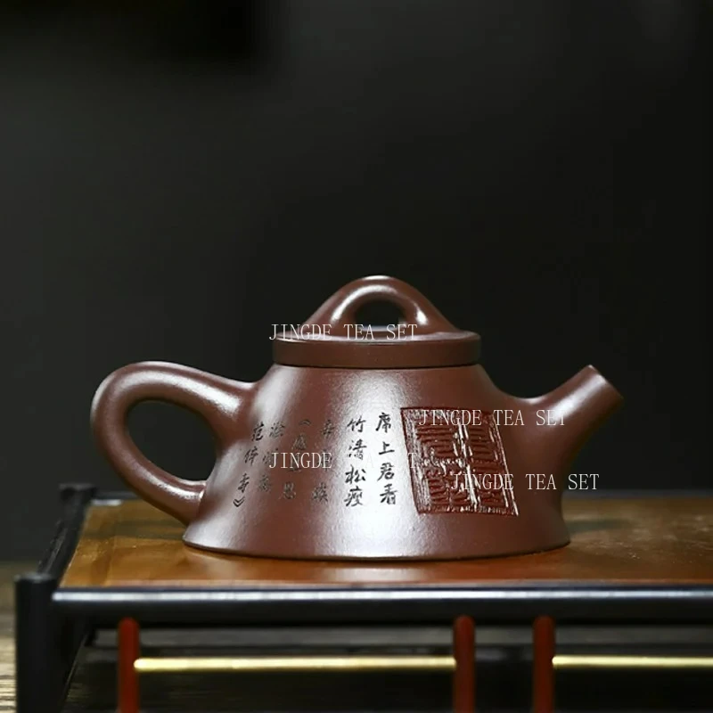 200ml Yixing Semi Handmade Purple Clay Teapot Chinese Style Raw Ore Vermilion Clay Kung Fu Tea Set Tea Infuser
