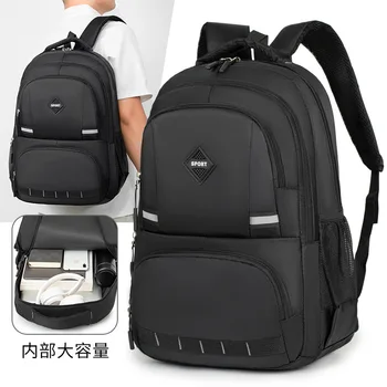 Zaino Nuova borsa per computer di grande capacità Borsa per studenti delle scuole medie alla moda semplice da uomo Borse a tracolla doppie per laptop aziendale