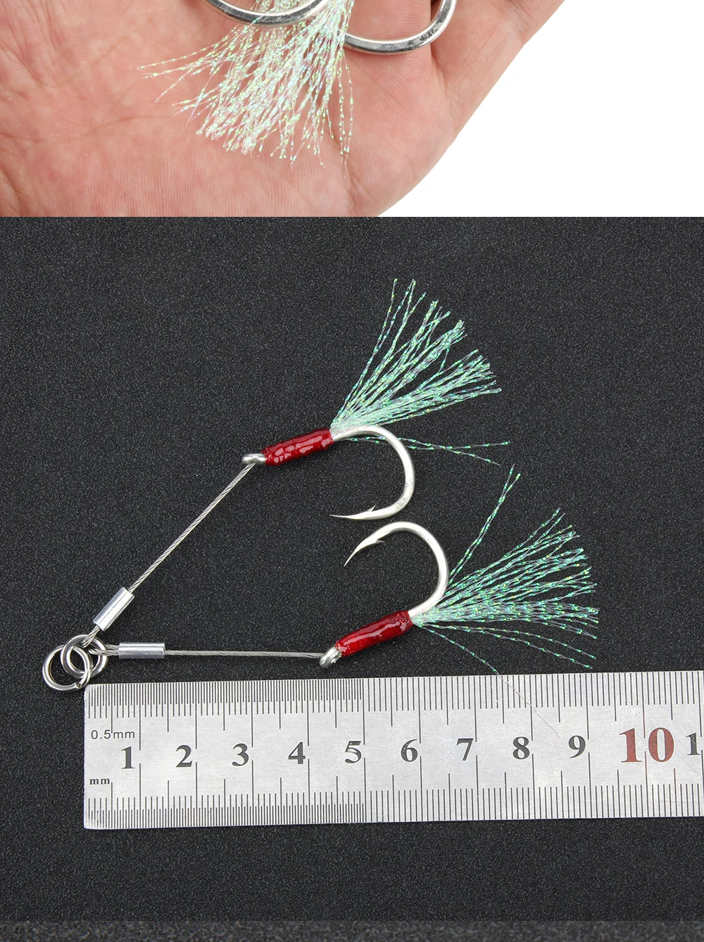 Packs De Crochets Doubles VMC Slow Pitch Jigging – Tailles 5/0 X 15, Acier Haute Teneur Carbone