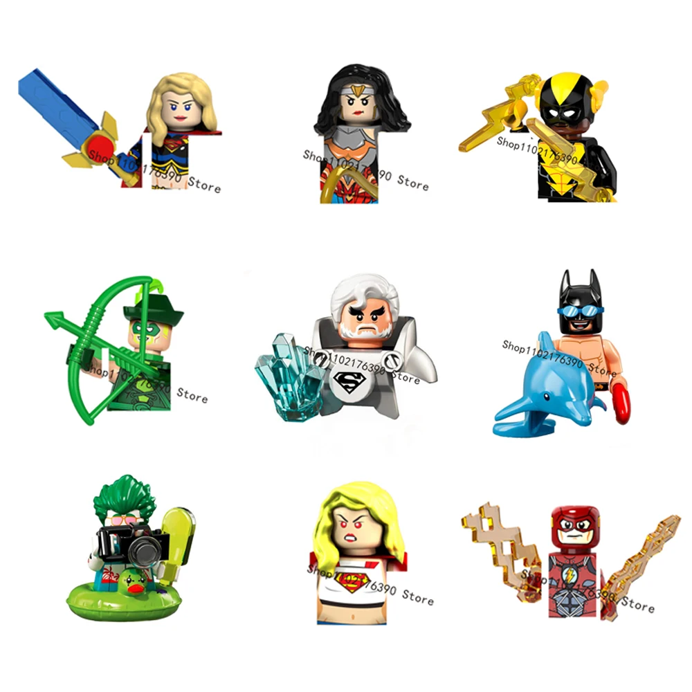 Batman Building Blocks Supergirl Joker Bricks Toy The Flash Robin Assemblare Bane Action Figure Clayface Doll Kid Regalo Di Natale