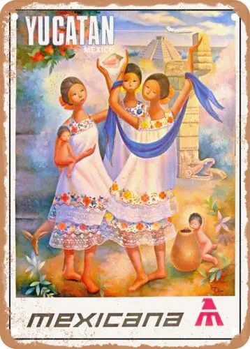 Металлический знак-1968 Юкатан, мексиканская винтажная реклама