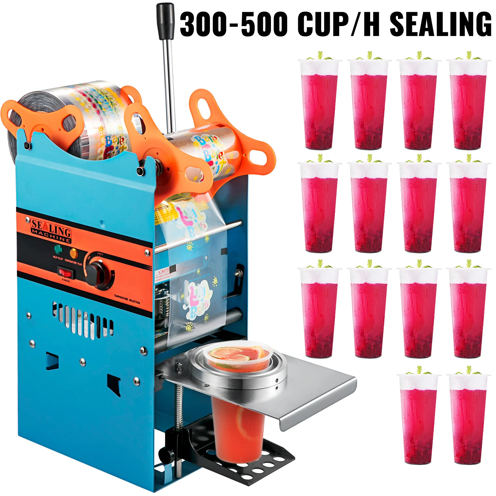 Manual Cup Sealing Machine for 90 95mm Cups with Heating Technology