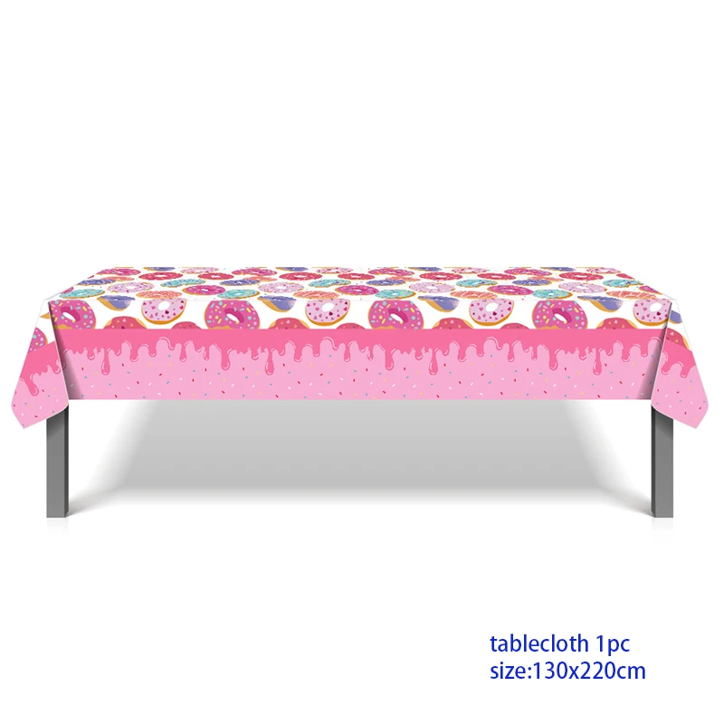 Birthday Party Supplies 130*220cm Ballet Girl Disposable Rose Tablecloth Cover For Girls Tea/Donuts Party Decorations