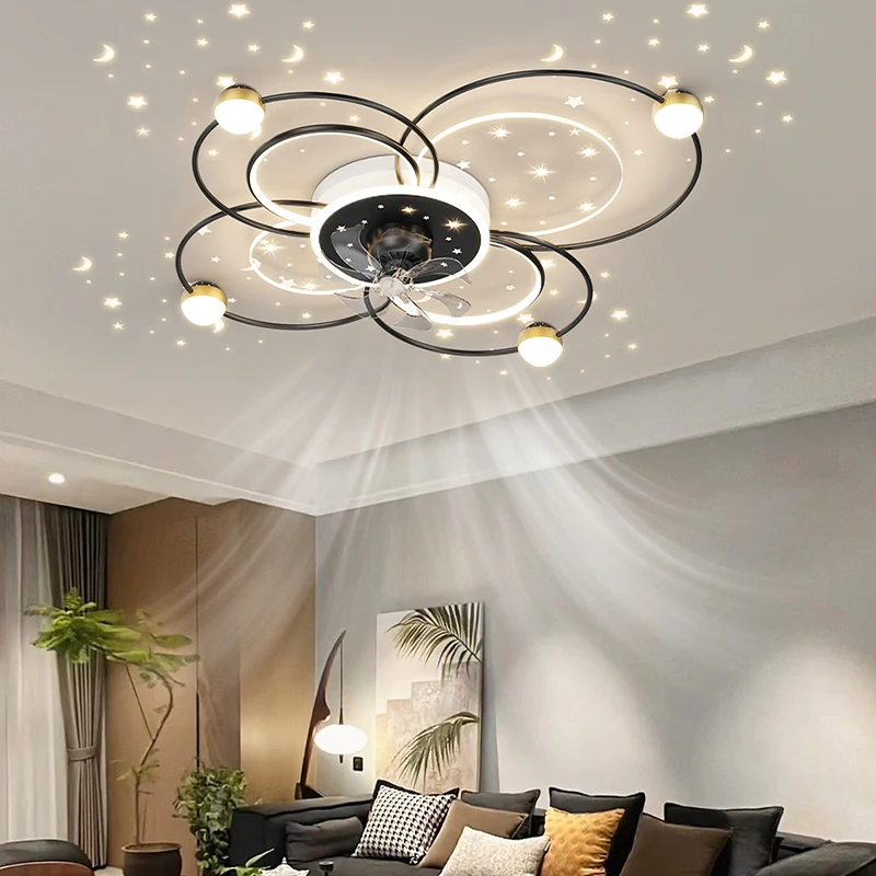 Super Quiet Fan Lamp Living Room Modern 360 Degree Rotating Fan Lamp  Ceiling Fan Lamp - Ceiling Fans - AliExpress