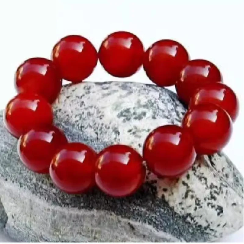 

Natural South Red Agate Bracelet Ice Jade Chalcedony Crystal Bracelet Men's and Women's Bracelet Lifeyear Transfer Buddha Pearl