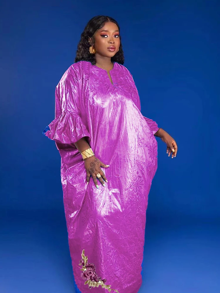 

2023Hot Style African Women Daily Party Clothing Top Quality Bazin Riche Robe For Nigeria Elegant Women Bazin Riche Long Dresses