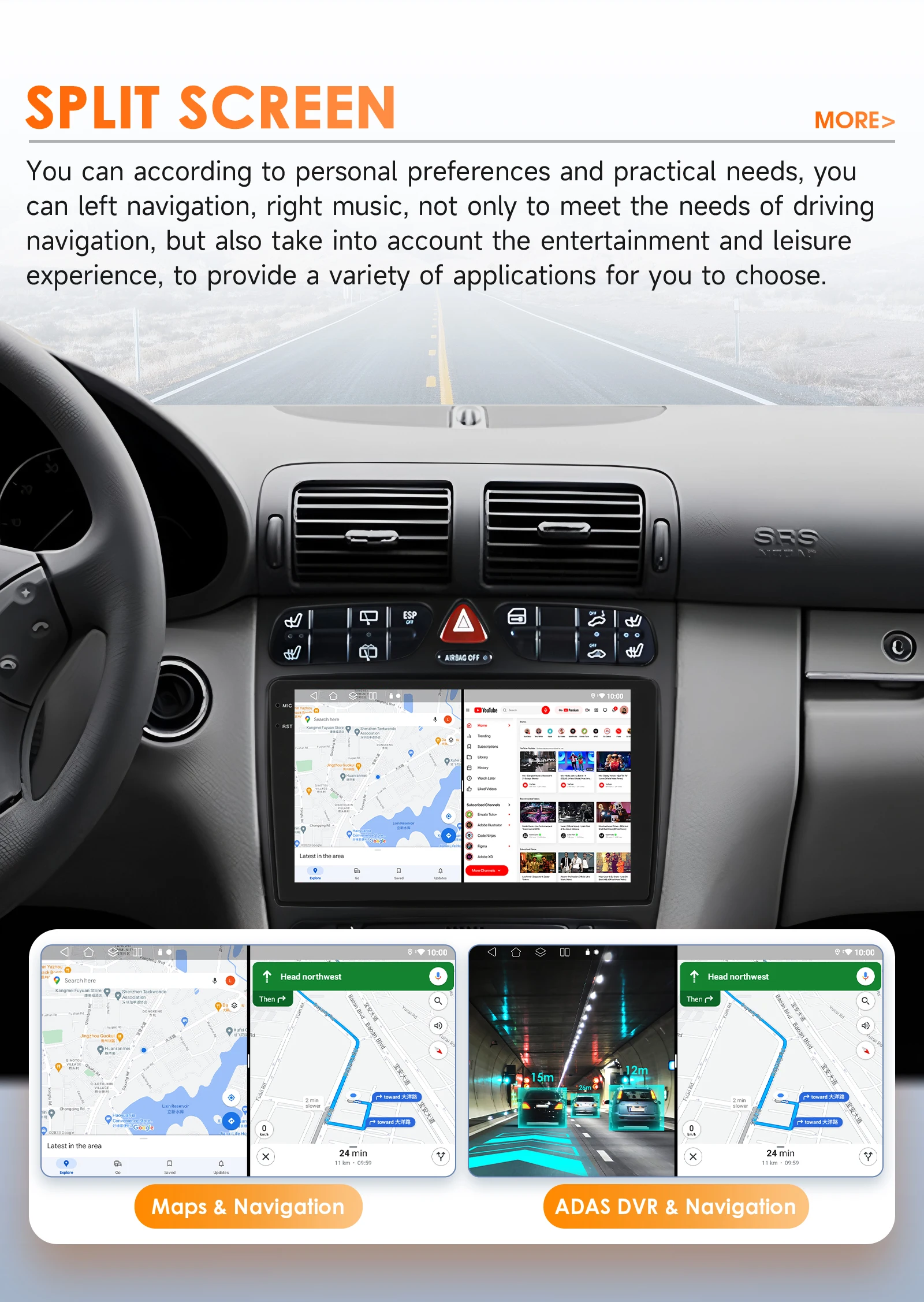 Hizpo Auto Intelligente Systeme Radio für Mercedes Benz C Klasse CLK Klasse W203 W209 S203 A209 W168 CarPlay Android AutoAuto GPS 4G – Detail 32