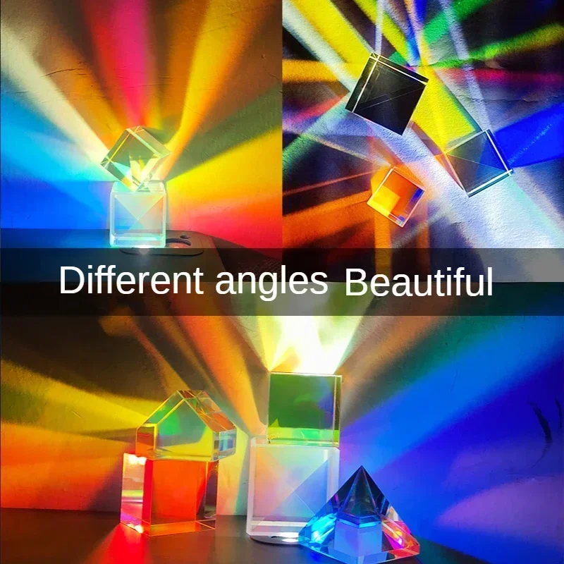 Optical prisms Photography prism 1Pcs 15/25mm Science Cube Optical Prism Photography Hexahedral Prism Home Decor Glass Cube Prisma Topografia Gifts