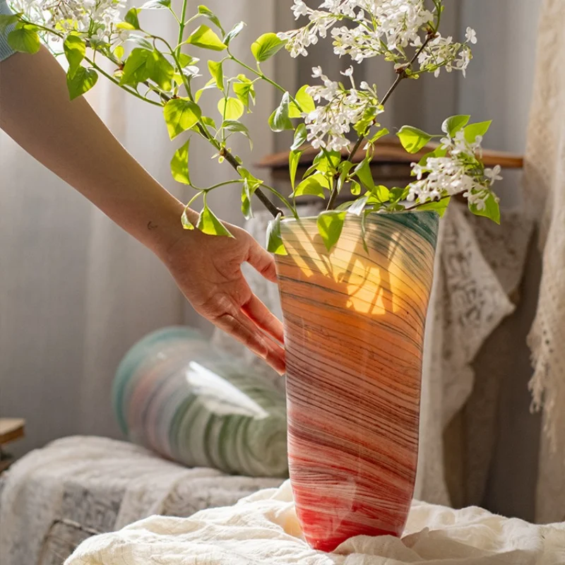 

Nordic Style Luxury Vases Glass Ikebana Art Modern Cylinder Vases Living Room Jarrones Decorativos Home Decorating WZ50HP