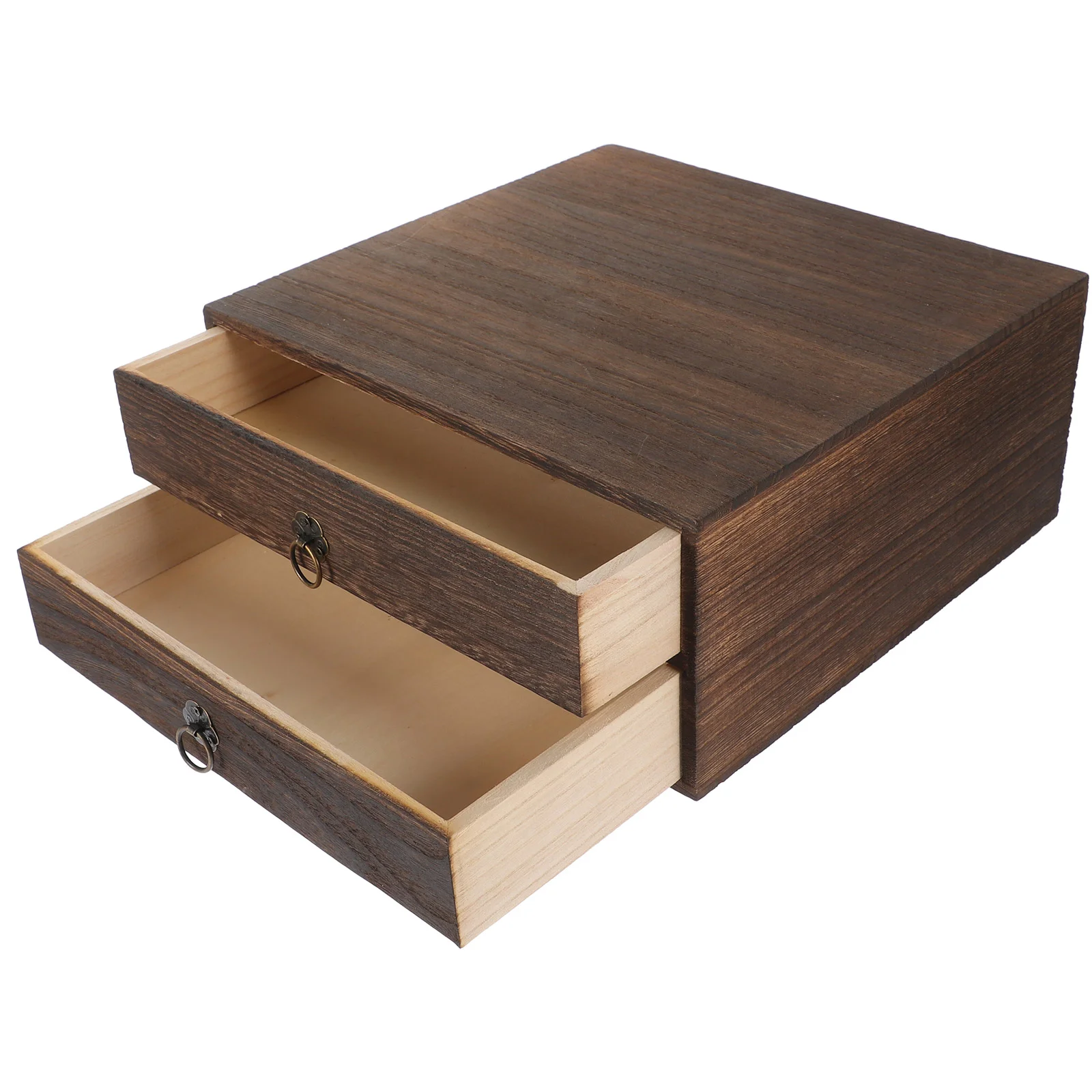 

1pc Wooden Storage Box Drawer Type Sundries Organizer Box Storage Container