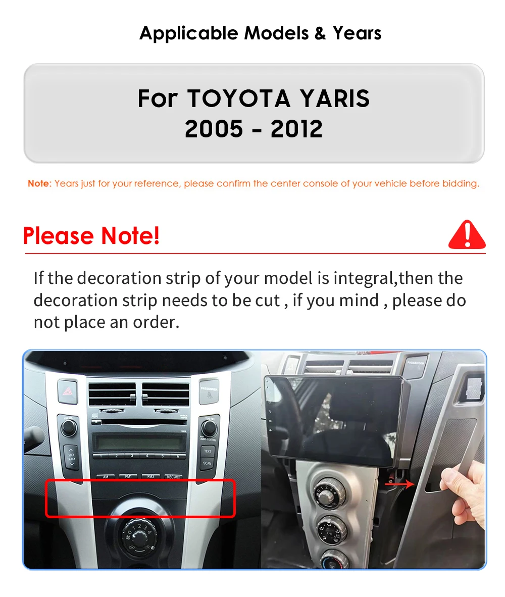 Hizpo 2Din 9inch Android Auto Car Radio for Toyota Yaris 2005 - 2012 Snapdragon 6115 GPS RDS DSP BT 4G CarPlay SWC 360°CAM