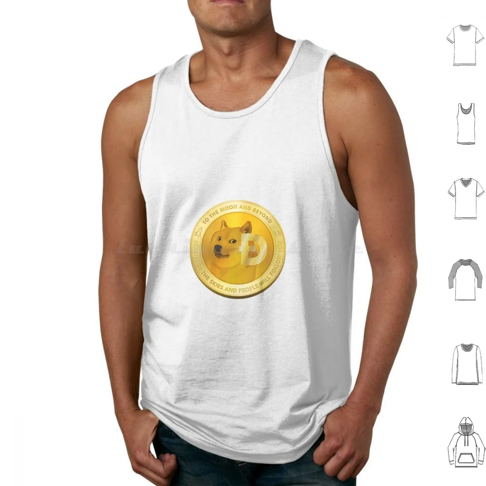 

Doge к Луне и за пределами майки жилет без рукавов Doge Dogecoin Coin Moon криптоhodl