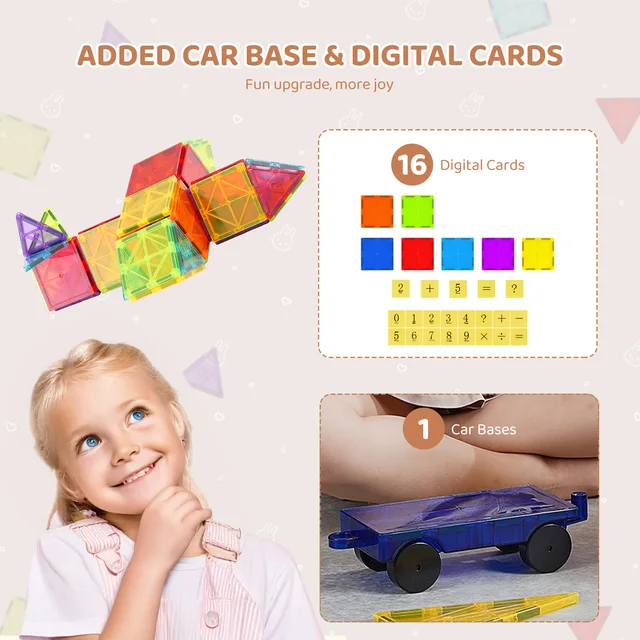 8337-fcbc8b.jpg SucceBuy 55pcs Magnetic Building Blocks Construction Set Magnet Tiles Children Montessori Educational Game Toys for Kids Gifts