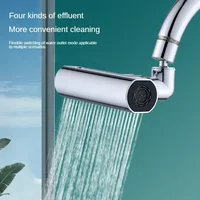 Real Waterfall Kitchen Faucet Extension Adapter 720° Swivel 4 Mode Multifunctional Waterfall Pressurized Bubbler Sprayer Tap Fit 1