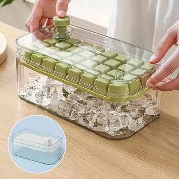 게으른 사람들에게 필수적인 대용량 원프레스 아이스 블록, 32 그리드 아이스 블록, 몰드 프레스 타입, 몰드, 여름 제빙기 상품 이미지