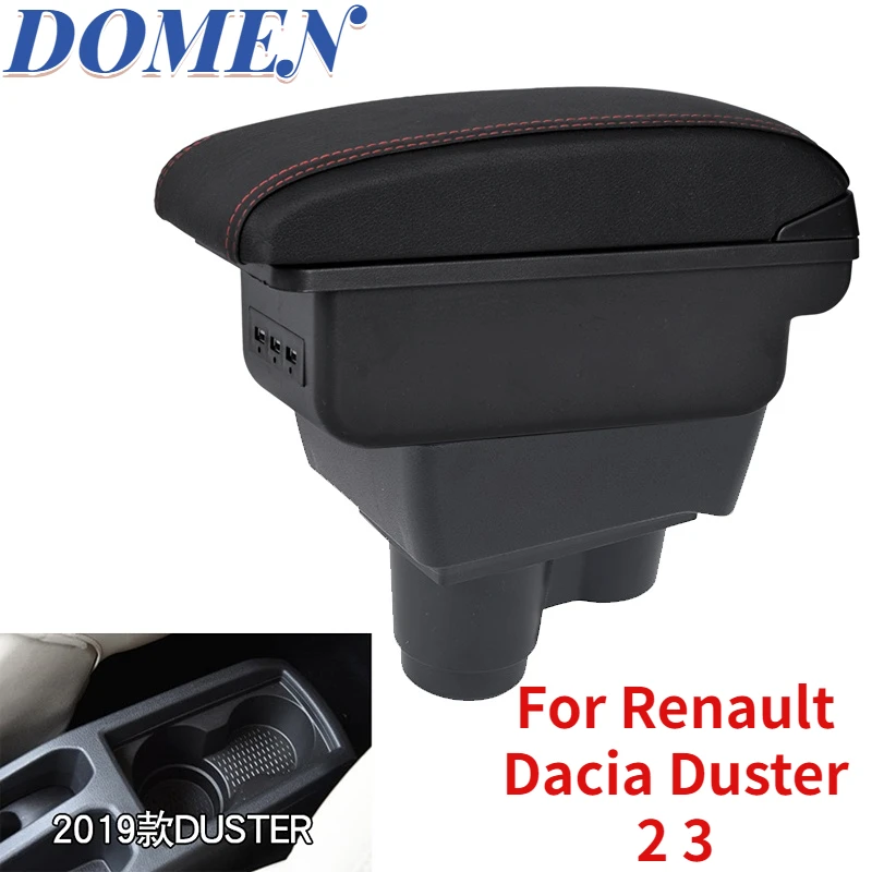 

Подлокотник для Renault Dacia Duster 2 3 с многофункциональной полиуретановой подушкой, автомобильные аксессуары, интерьер, искусственная кожа, USB ...