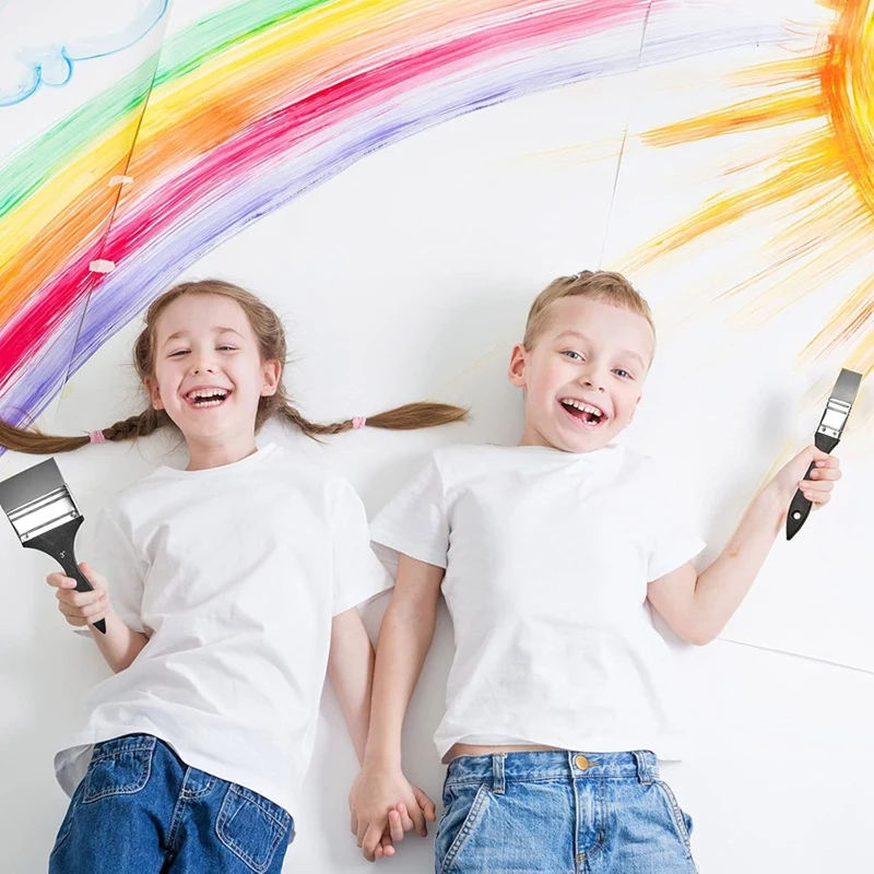 AA51-5Pcs 실리콘 페인트 브러시 세트, 수성 아크릴 페인트, 구아슈(1In,1.5In,2In,2.5In,3In) 용 평면 모양의 페인팅 도구