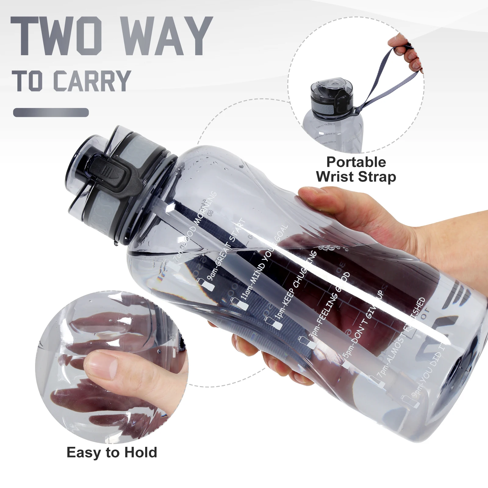 A Sports Water Bottle With Built-in Straw, 1000ml Half Gallon Water Jug  Suitable For Fitness, Gym And Outdoor Activities, All-day Hydration,  Silicone Straw With Lock, Leak-proof Cover