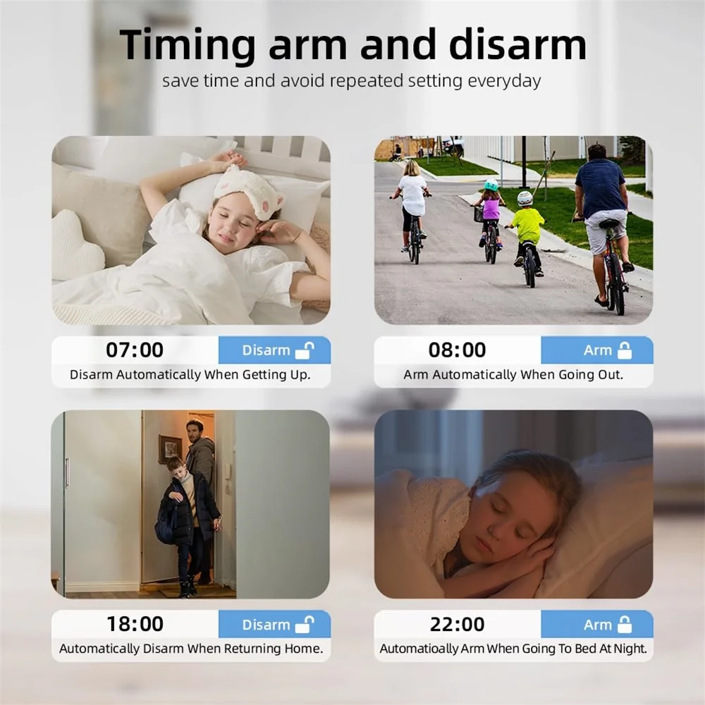 Wireless Solar Alarm 2G/4G Wireless Home Alarm SMS Complete Burglar System With Siren 120dB Intelligent LCD Display Compatible Tuya APP