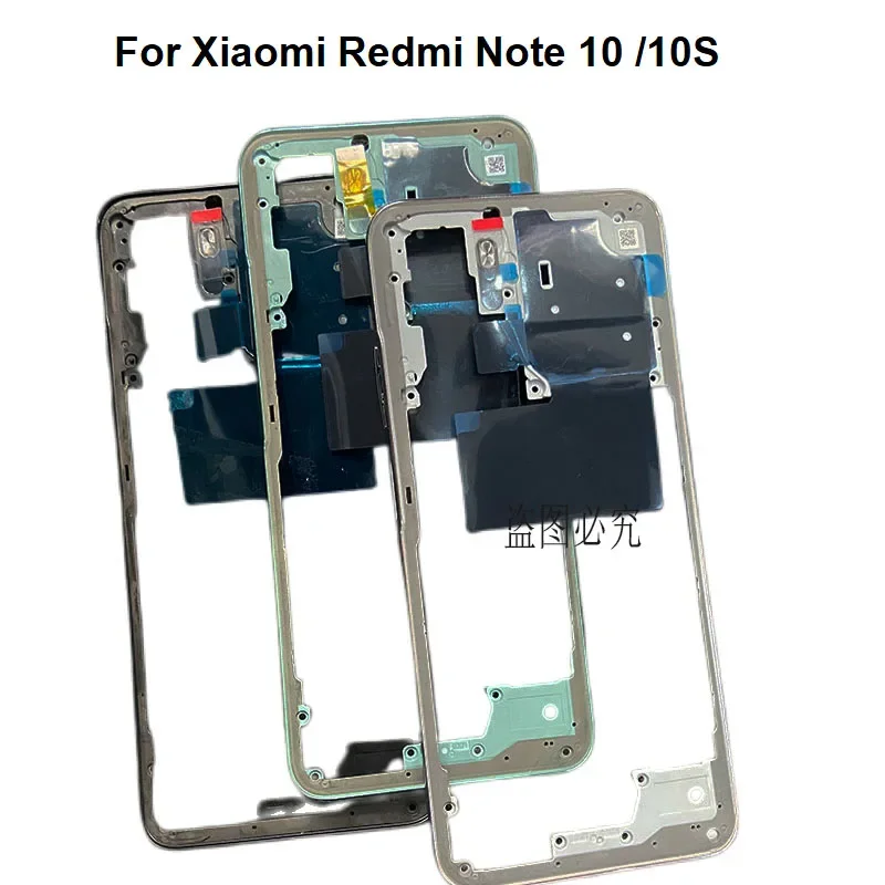 

6,43 "оригинальный для Xiaomi Redmi Note 10S средняя рамка Передняя рамка задний корпус средняя пластина 4G Замена M2101K7BG M2101K7