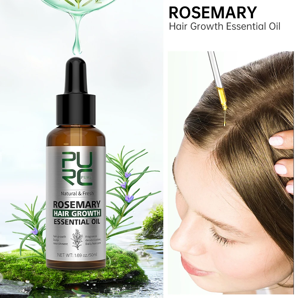 

PURC Rosemary Oil Hair Serum Products for Men Women Improvement Scalp Treatment Root Strengthening Essential Oils Hair Care 50ml