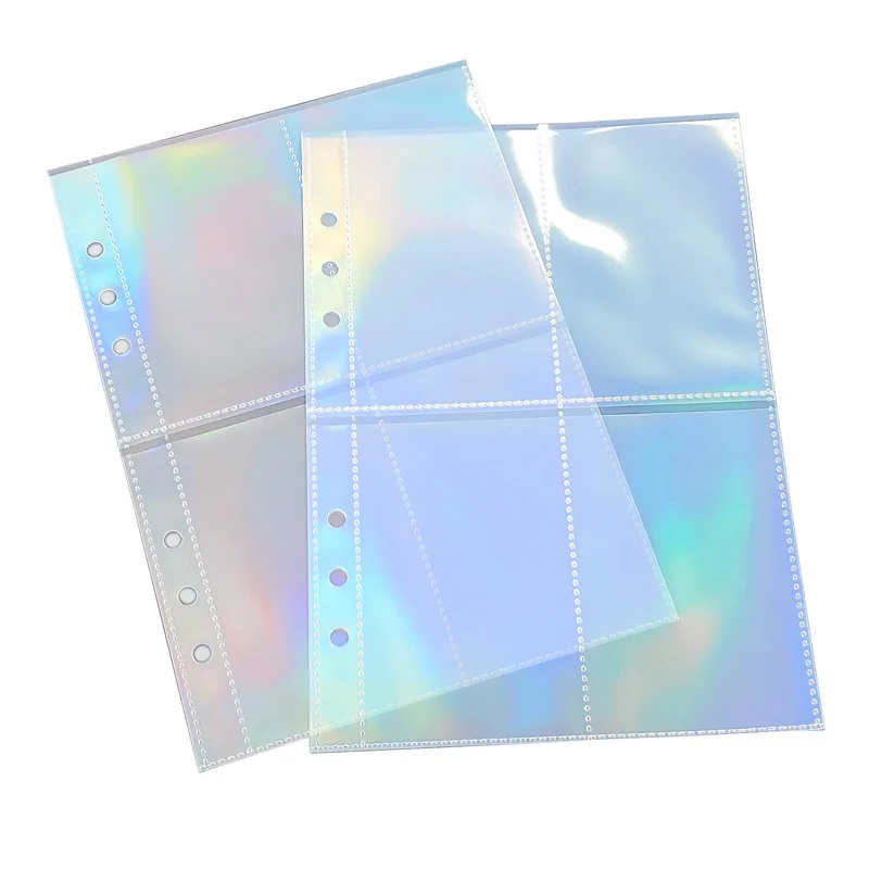 A5 Laser PP Sleeves Binder PostCards Bag Guka 3/5 Inch Album Collect Refill Pocket Organizer Stationery Suppl 10pcs/Set photo album