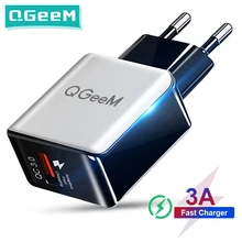 QGEEM QC 3.0 USB Charger Fiber Drawing Quick Charge 3.0 Fast Charger Portable Phone Charging Adapter for iPhone Xiaomi Mi9 EU US