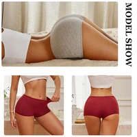 FINETOO 3 pièces femmes coton Boyshort culottes respirant taille basse couleurs unies sous-vêtements femme sport décontracté boxeurs caleçons 2