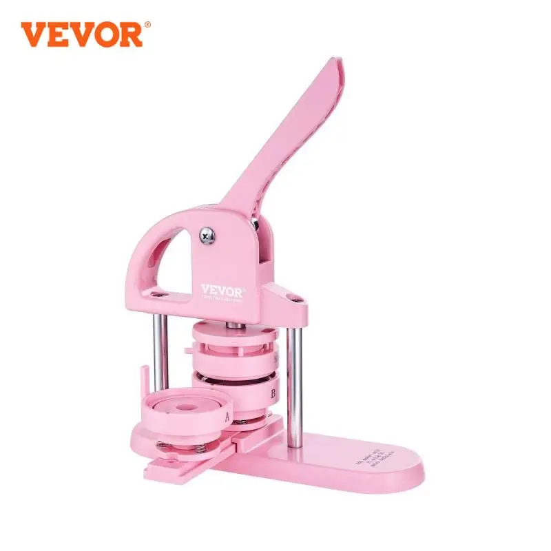 VEVOR 3-IN-1 Button Maker Machine Panda Magic Book Ergonomic Arc Handle Punch Press Kit button maker machine
