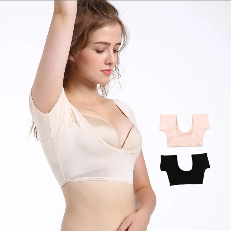 1pc Underarm Sweat Absorption Pad Vest Mesh Quick-Drying T-shirt Breathable Elastic Thin Milk Silk Anti-Sweat Stain Waistcoat underarm sweat pads