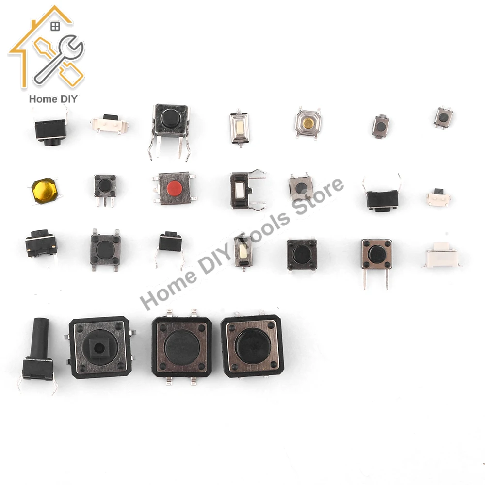 

250PCS 25-Types Tact Switch Micro Switch Push Buttons Switches Assorted kit DIY Tool Package For Electronic Products Appliances